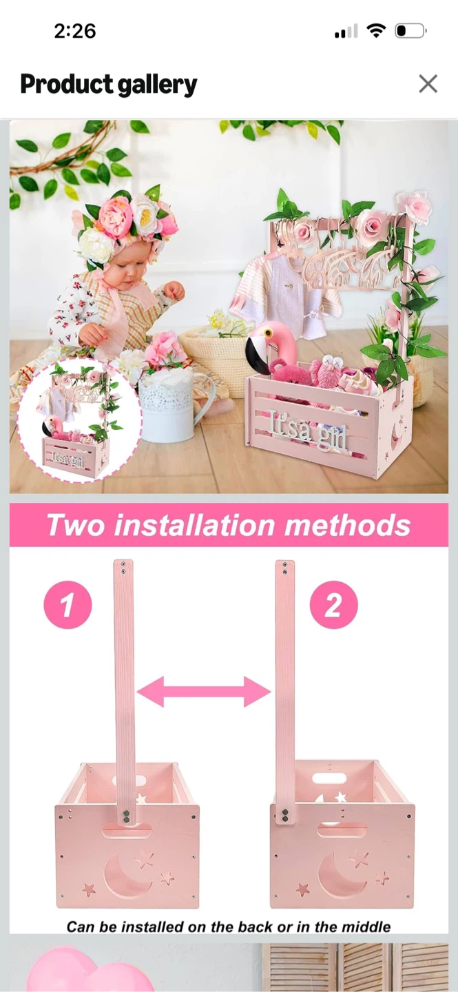 Pink Wooden Baby Shower Closet Organizer - photo 4