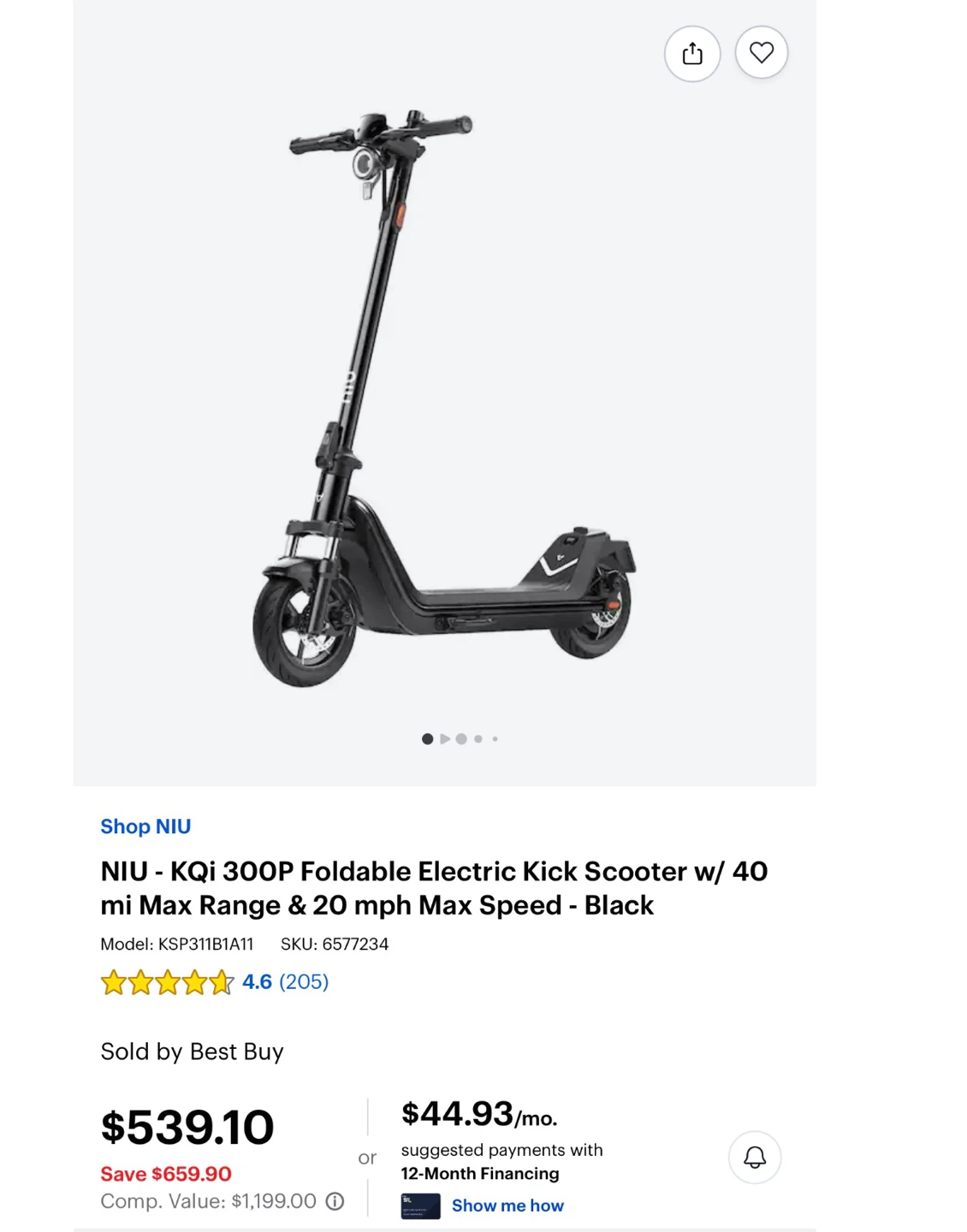 NIU - KQi 300P Foldable Electric Kick Scooter - Black - photo 4