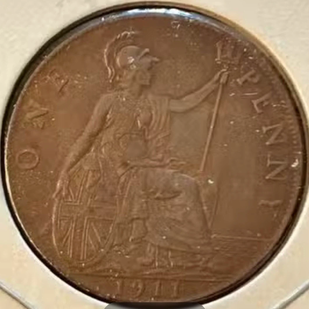 1911 GB King George V One Penny - photo 2