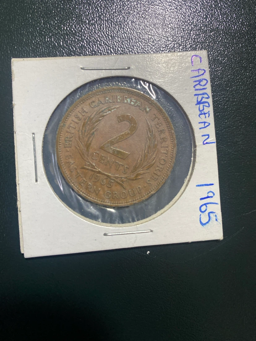 British Caribbean Territories 2 Cents Coin 1965 - photo 2