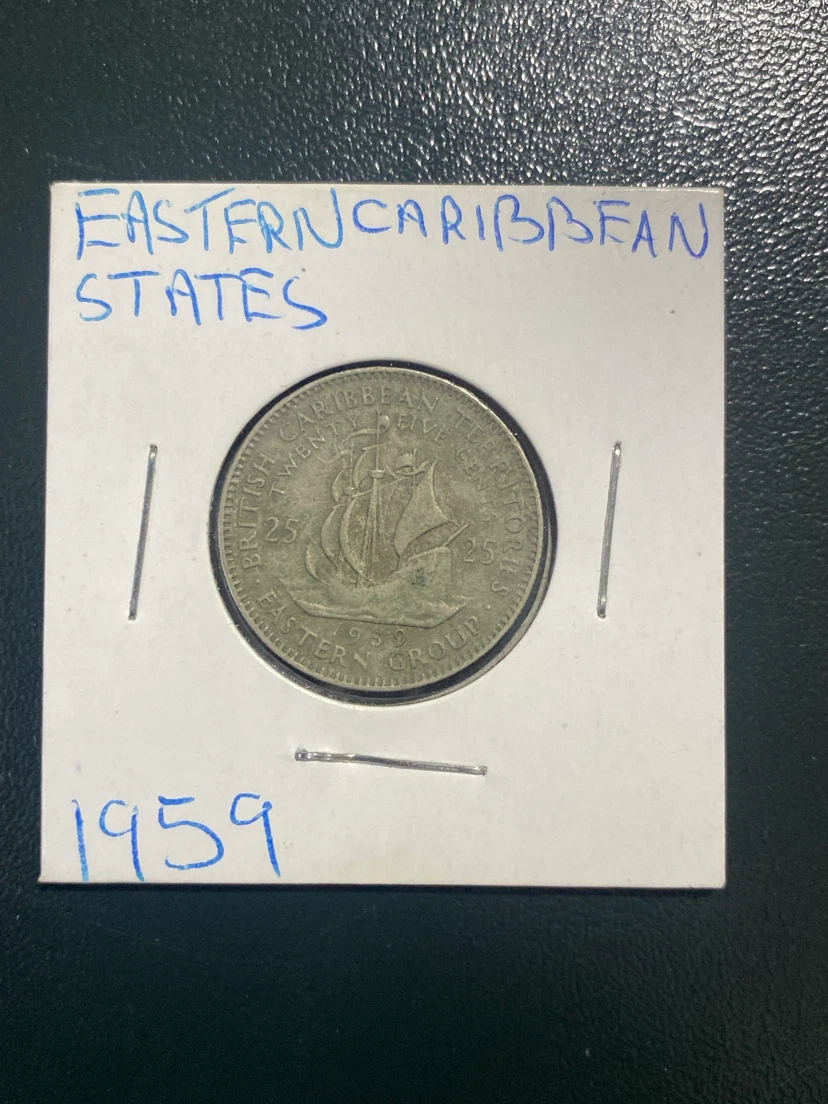 1959 British Caribbean Territories 25 Cents Coin - photo 2