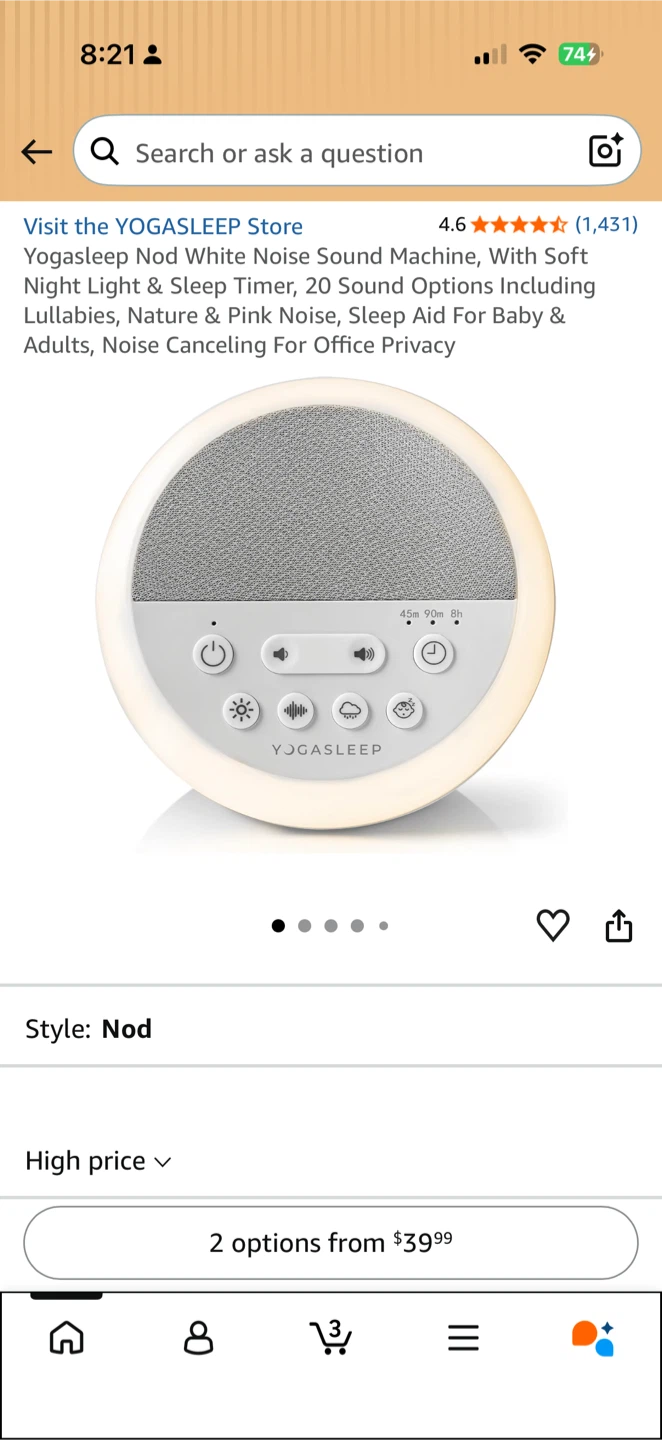 Yogasleep Nod White Noise Sound Machine
