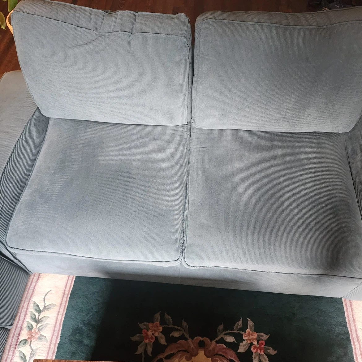 Light Blue Corduroy Sofa - photo 2