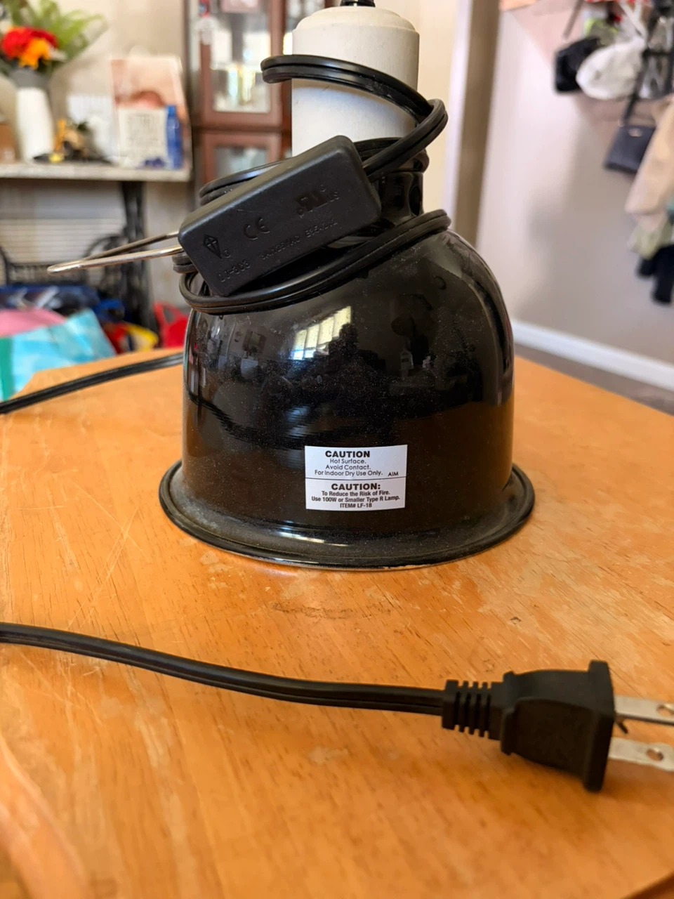 Terrarium Black Heat Lamp Fixture