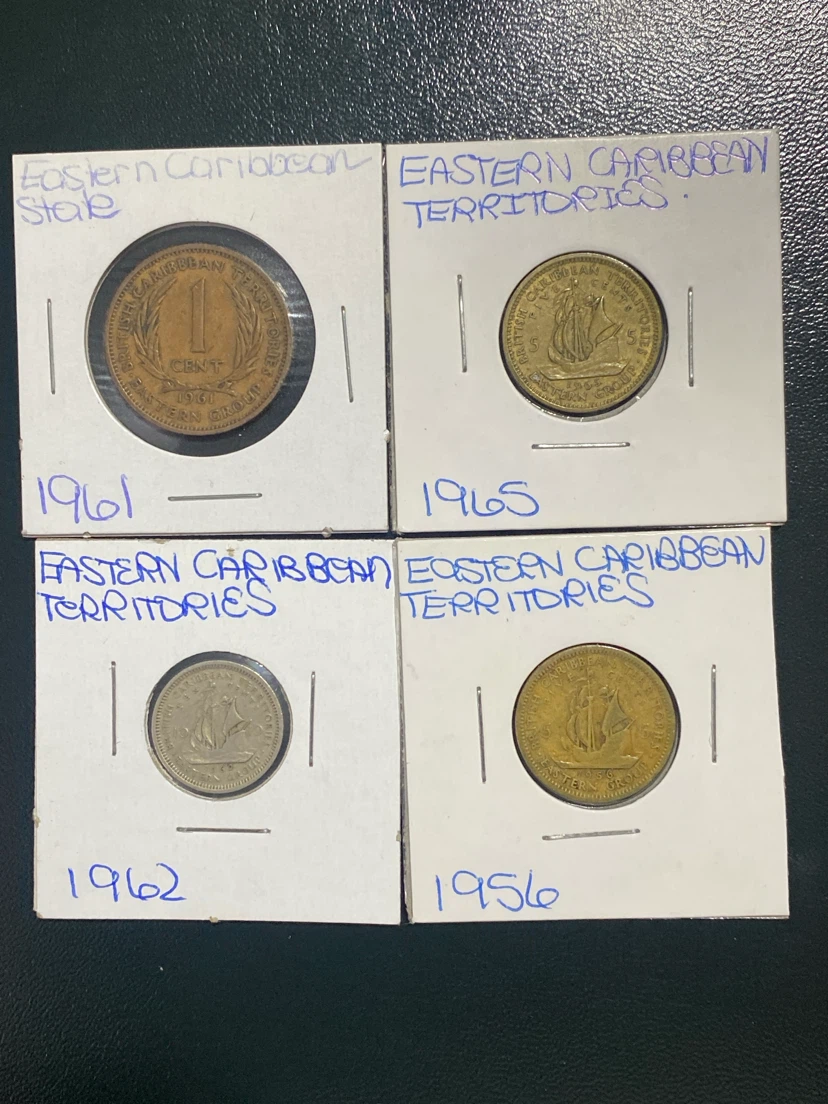 Eastern Caribbean Territories Coins (4 Total)
