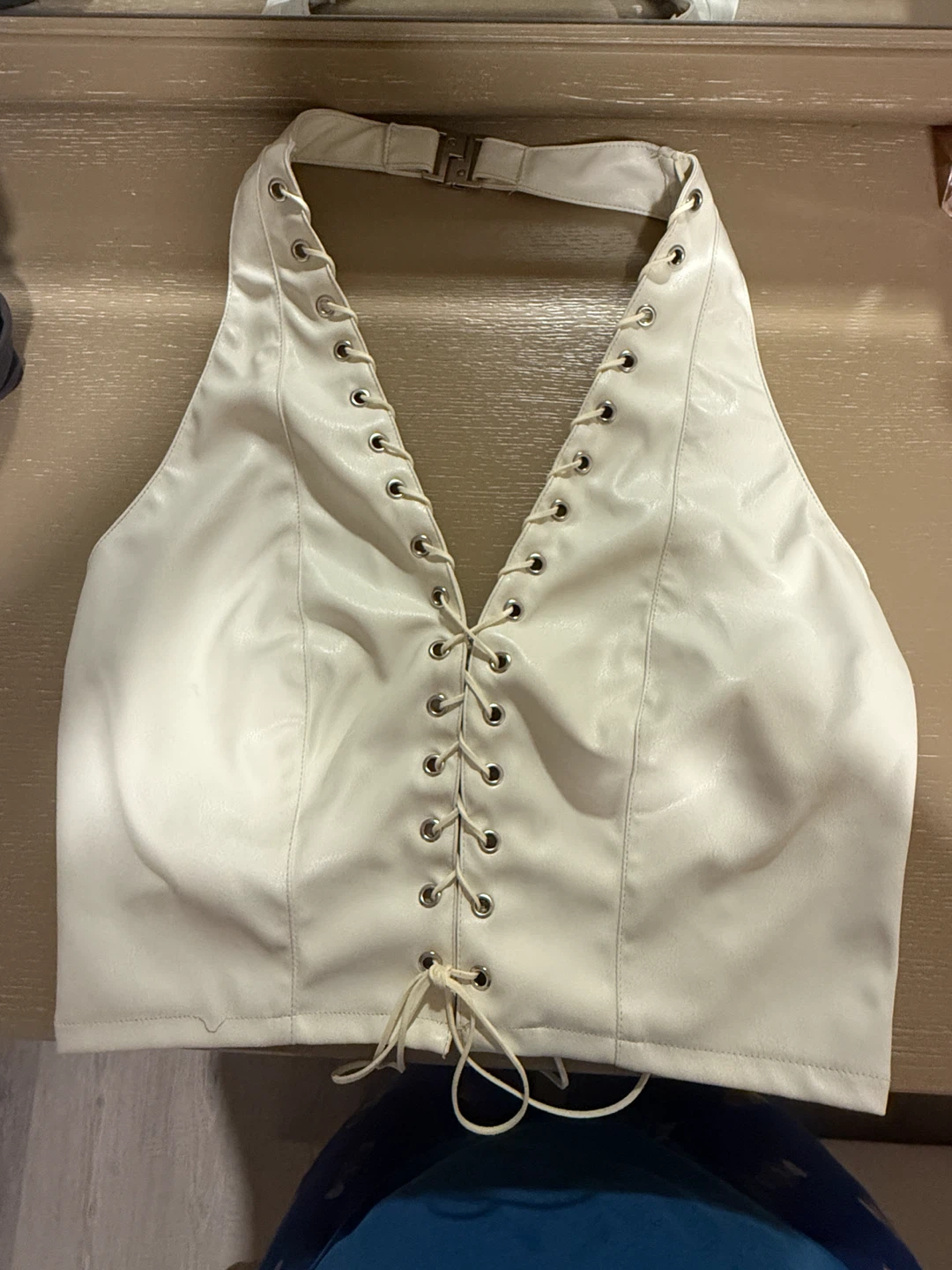 Fashion Nova White Lace-Up Halter Top - photo 2