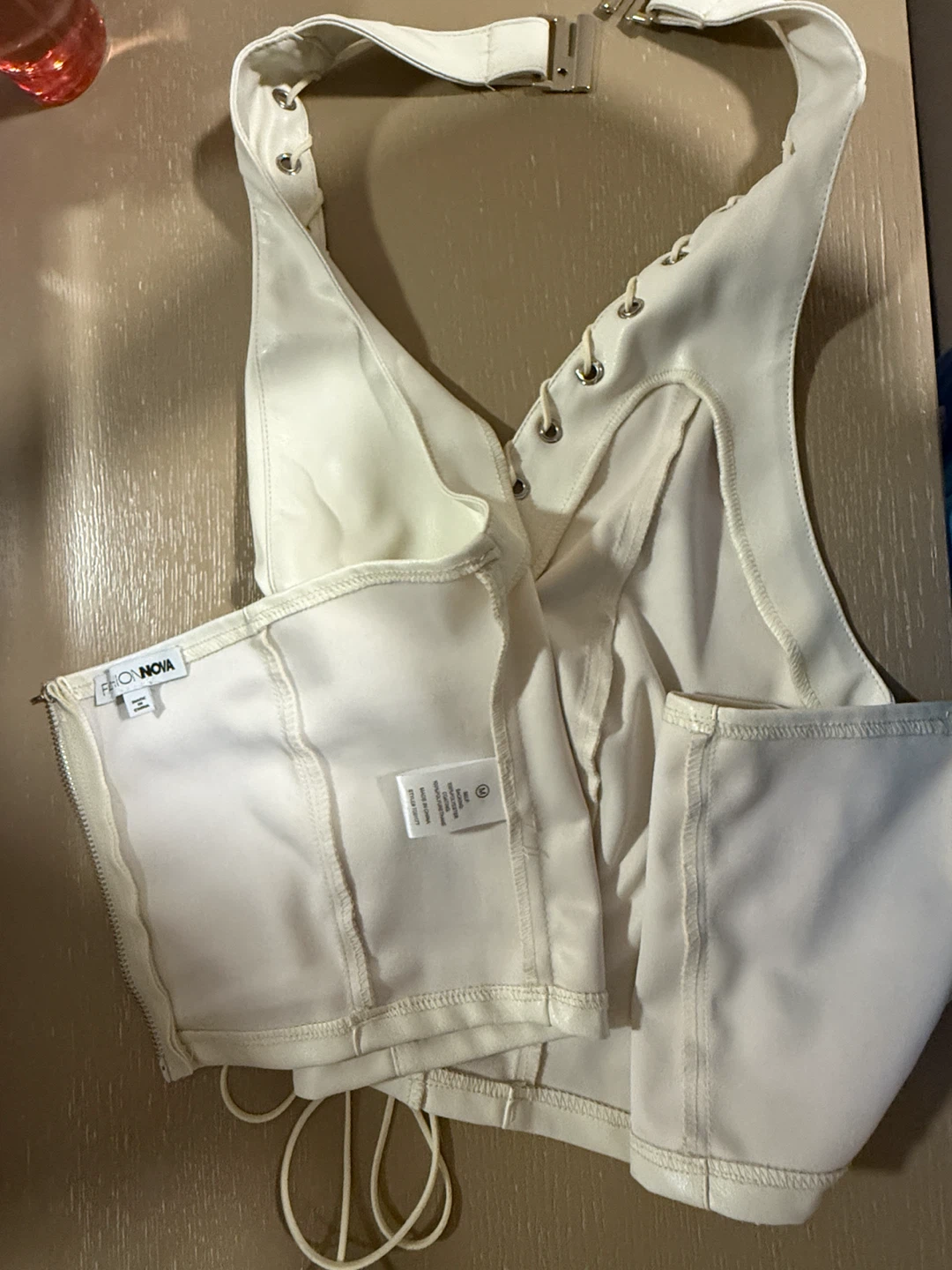 Fashion Nova White Lace-Up Halter Top - photo 3