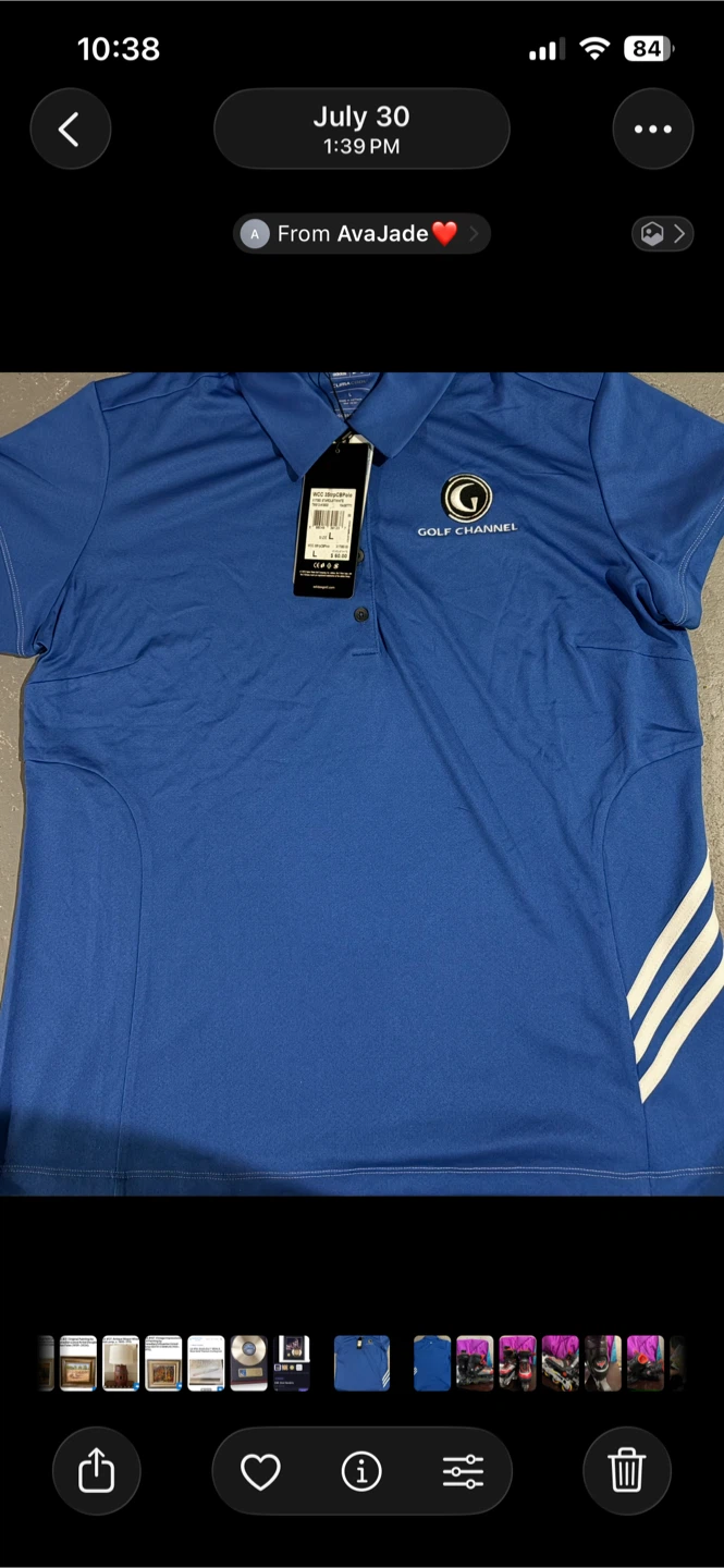 Adidas Golf Channel Blue Polo Shirt