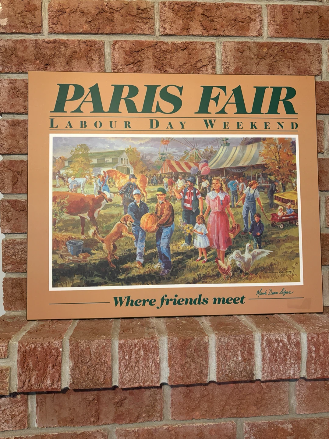 Vintage Paris Fair Poster Plaque - signed by the artist