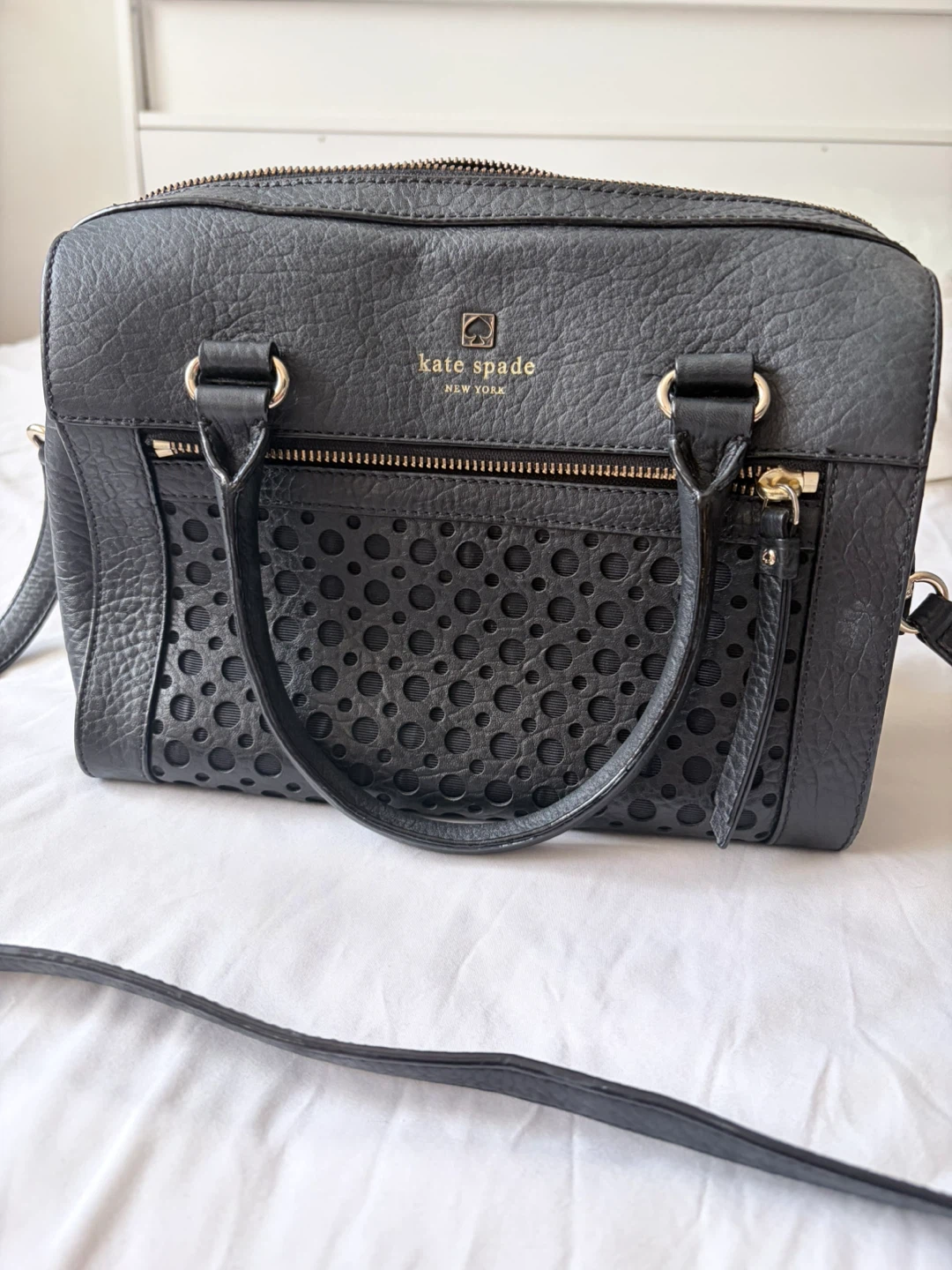 Kate Spade Black Leather Satchel Bag