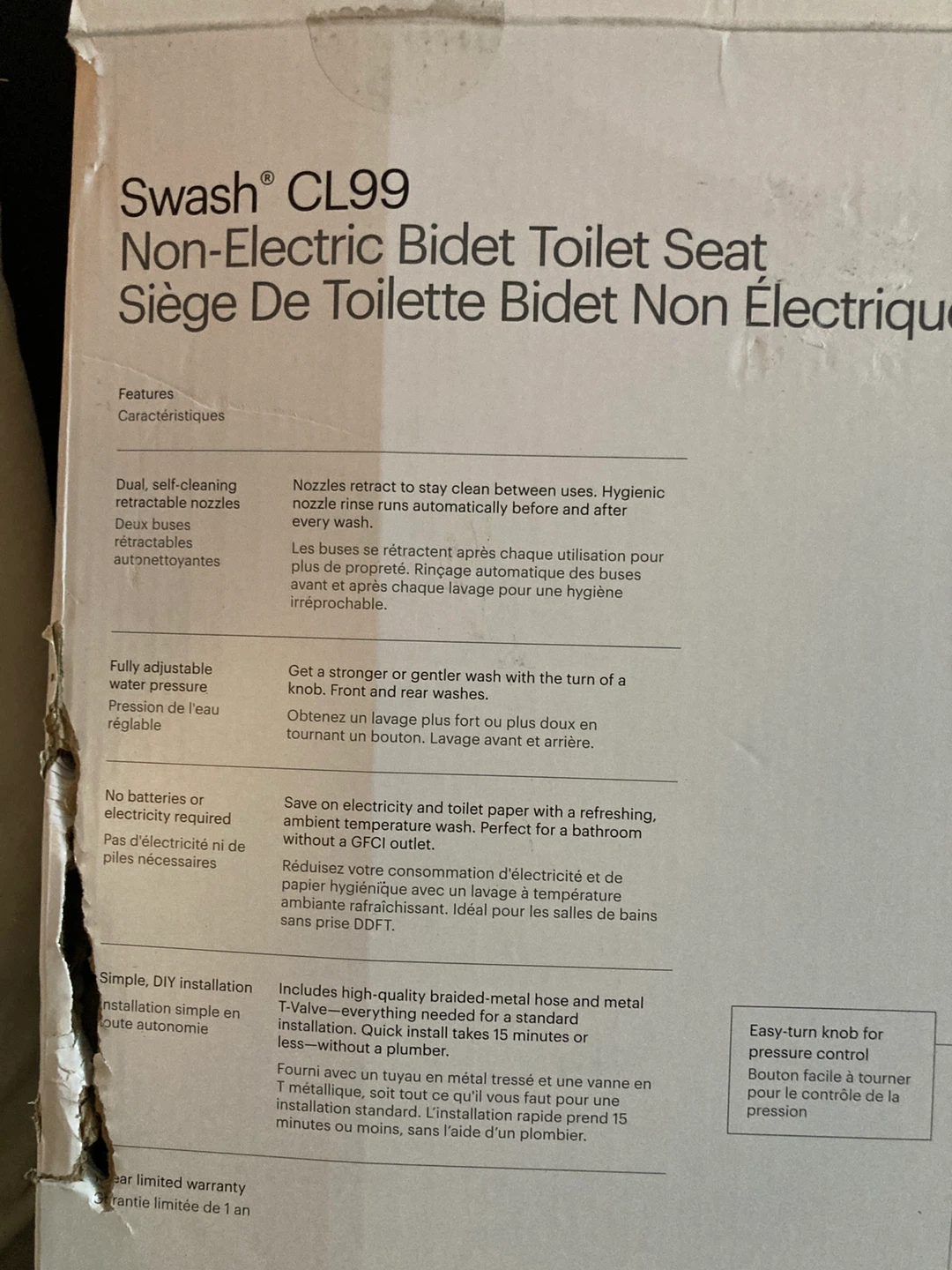 Brondell Swash CL99 Non-Electric Bidet Toilet Seat - Elongated - photo 3