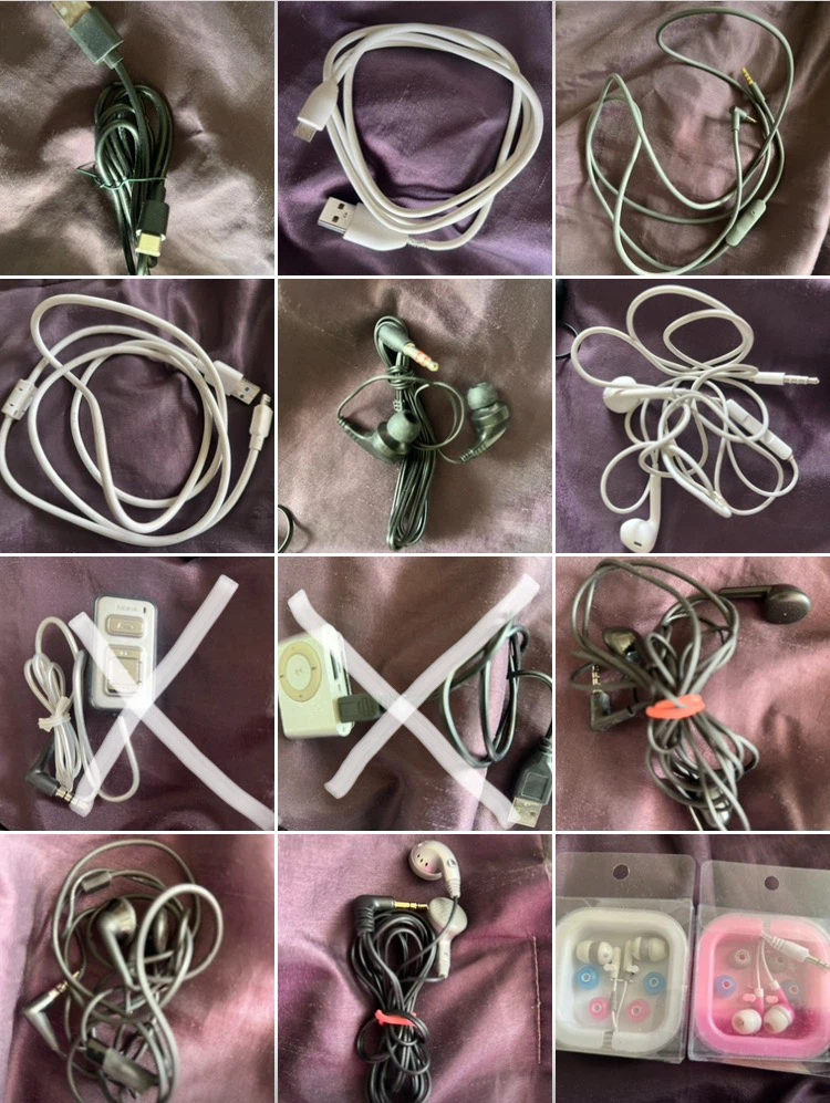 Assorted Earbuds and Charging Cables-price of Each