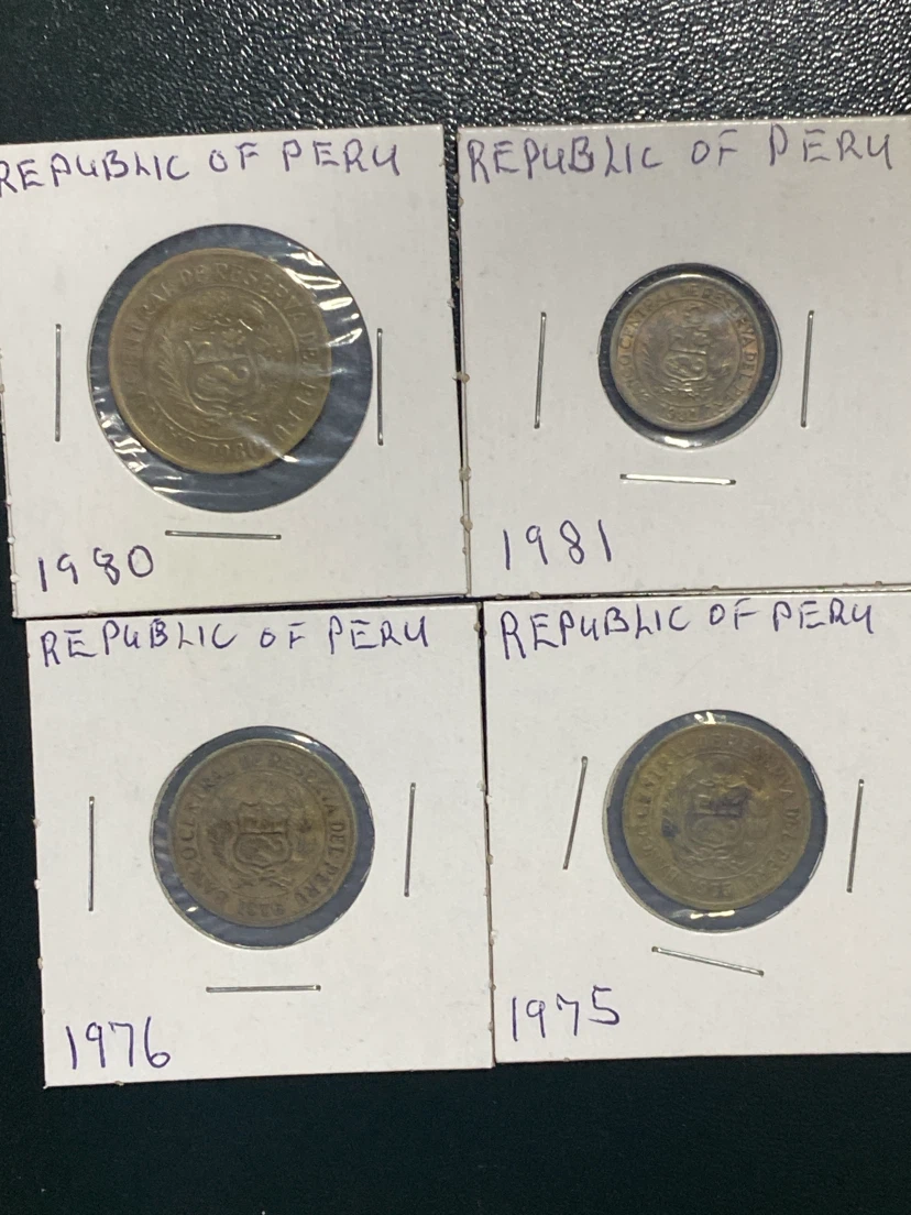 Republic of Peru Coins (1975, 1976, 1980, 1981)