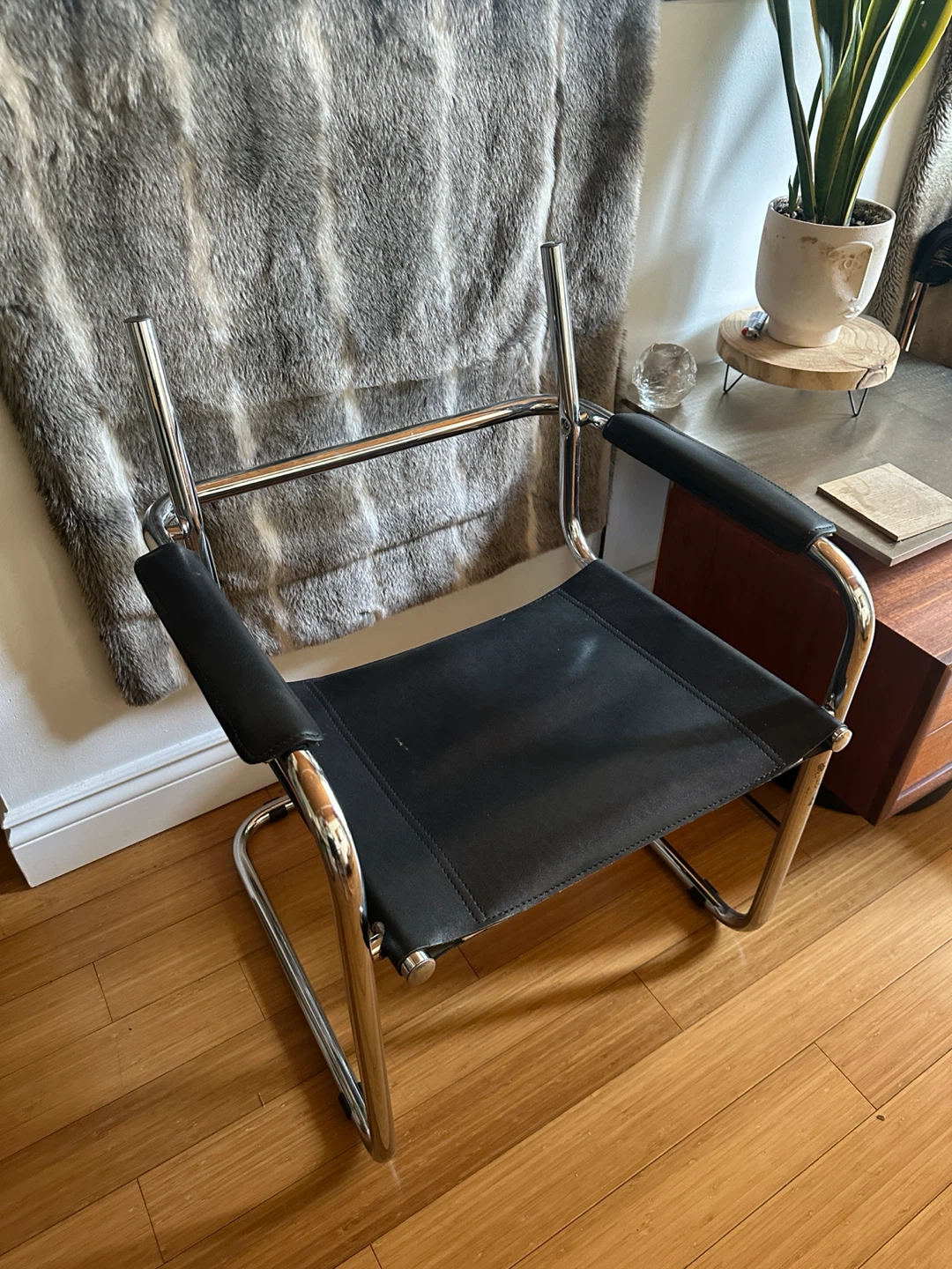 VINTAGE MART STAM CHROME CANTILEVER CHAIR PARTS MCM