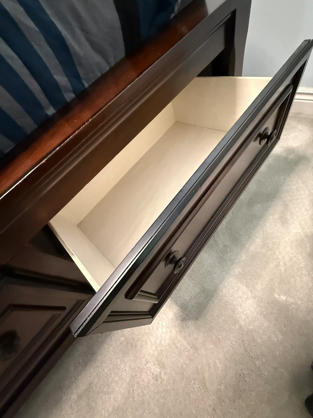 Queen Dark Wood Queen Storage Bed Frame with Drawers - photo 2