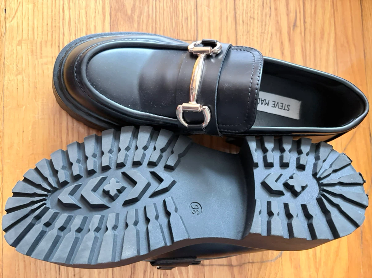 Steve Madden Black Loafers with Horsebit Detail - photo 2