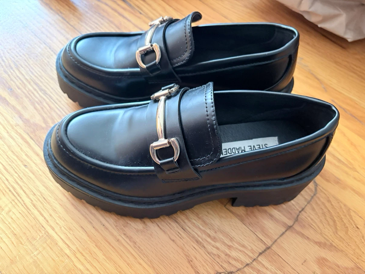 Steve Madden Black Loafers with Horsebit Detail - photo 3