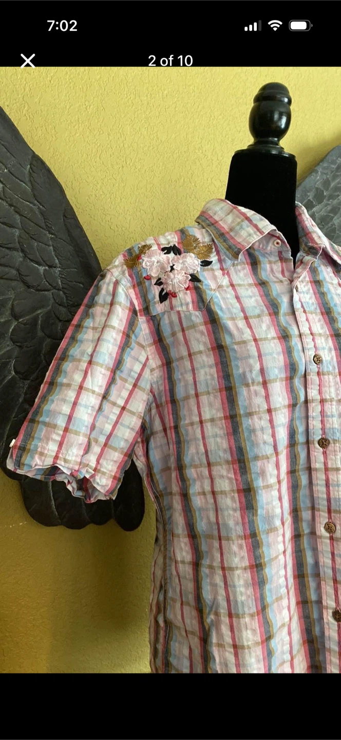 Mexx Button Down Plaid Shirt With Embroidery - photo 2