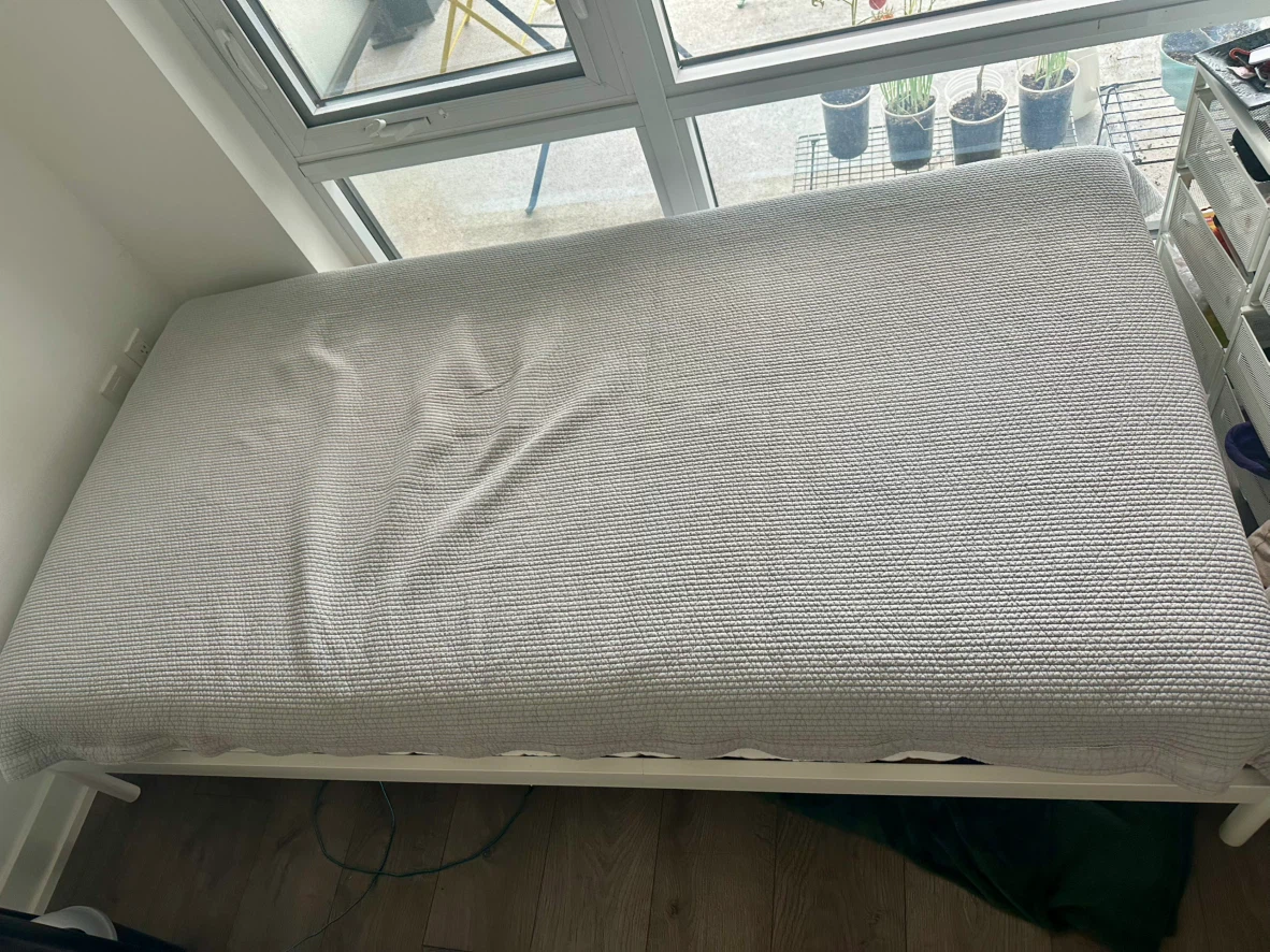 IKEA VEVELSTAD Bed Frame and VESTERÖY twin mattress