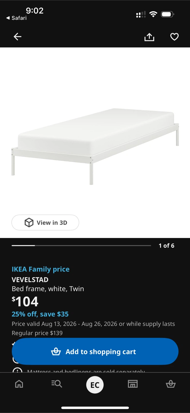 IKEA VEVELSTAD Bed Frame and VESTERÖY twin mattress - photo 3