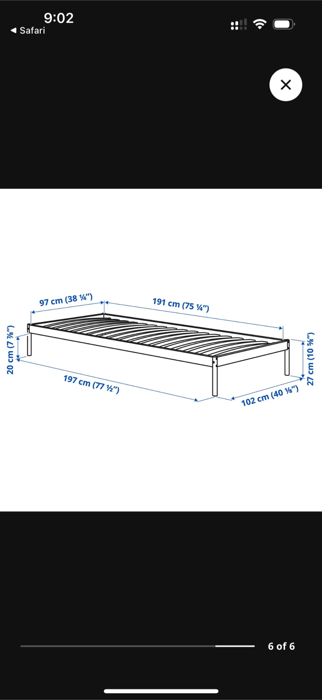 IKEA VEVELSTAD Bed Frame and VESTERÖY twin mattress - photo 4