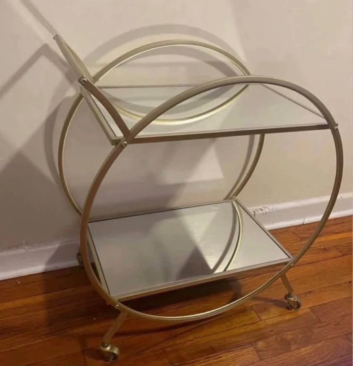 Mirrored Rolling Bar Cart $100 - photo 2