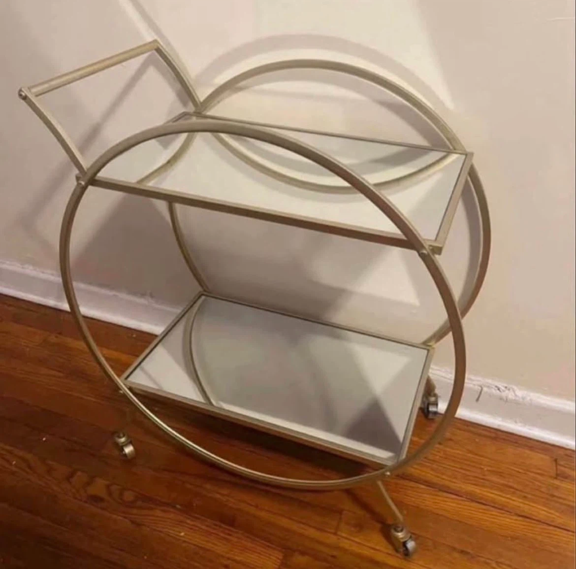 Mirrored Rolling Bar Cart $100 - photo 3