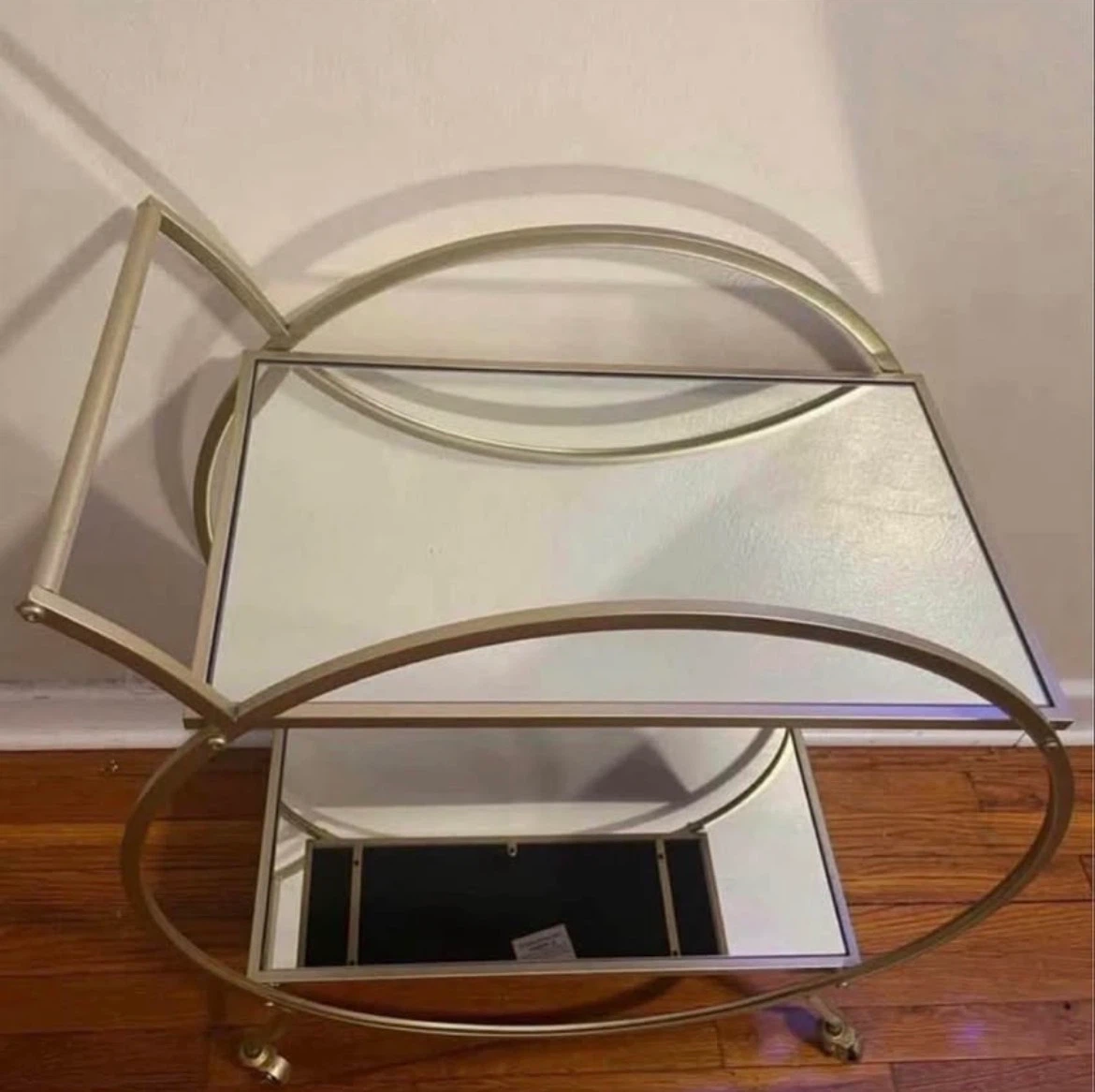 Mirrored Rolling Bar Cart $100 - photo 4