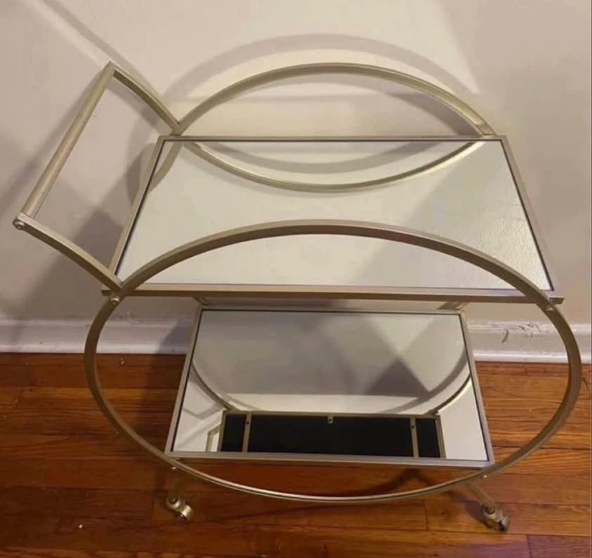 Mirrored Rolling Bar Cart $100 - photo 5