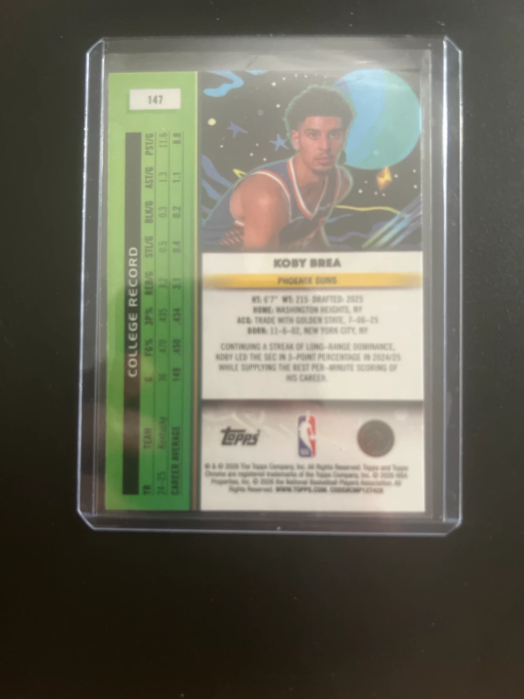 Koby Brea Phoenix Suns 2022-23 Topps Chrome Rookie Card - photo 2