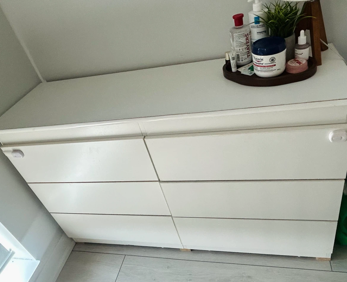 White 6-Drawer Dresser/Chest of Drawers - photo 2