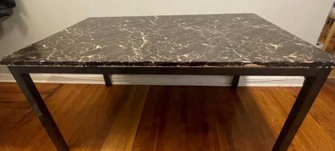 Faux Marble Top Dining Table $60 - photo 3