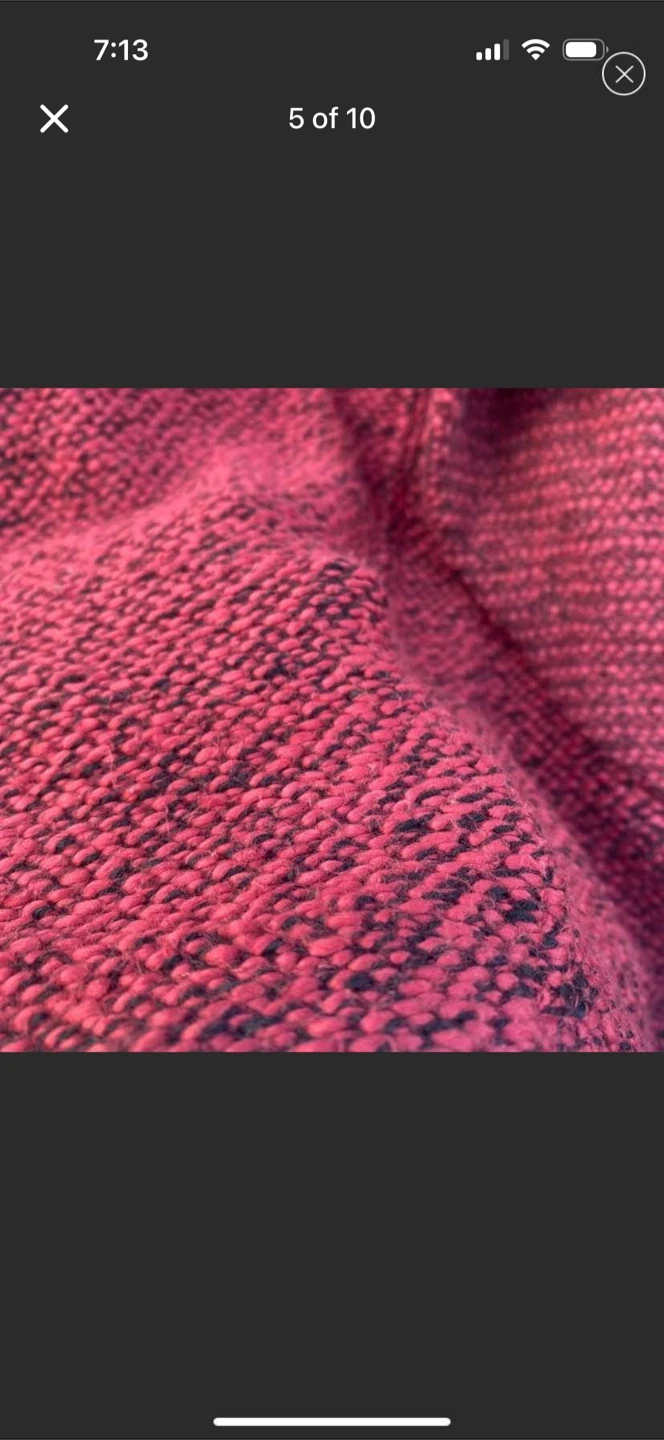 BNCI by Blanc Noir Red Tweed Knit Ruffle Zip Jacket New - photo 5