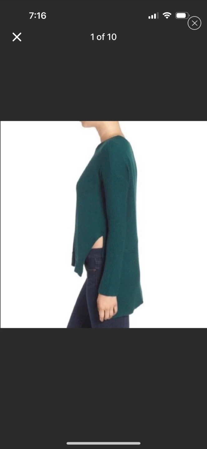 Trouve Asymmetrical Hem Black Sweater