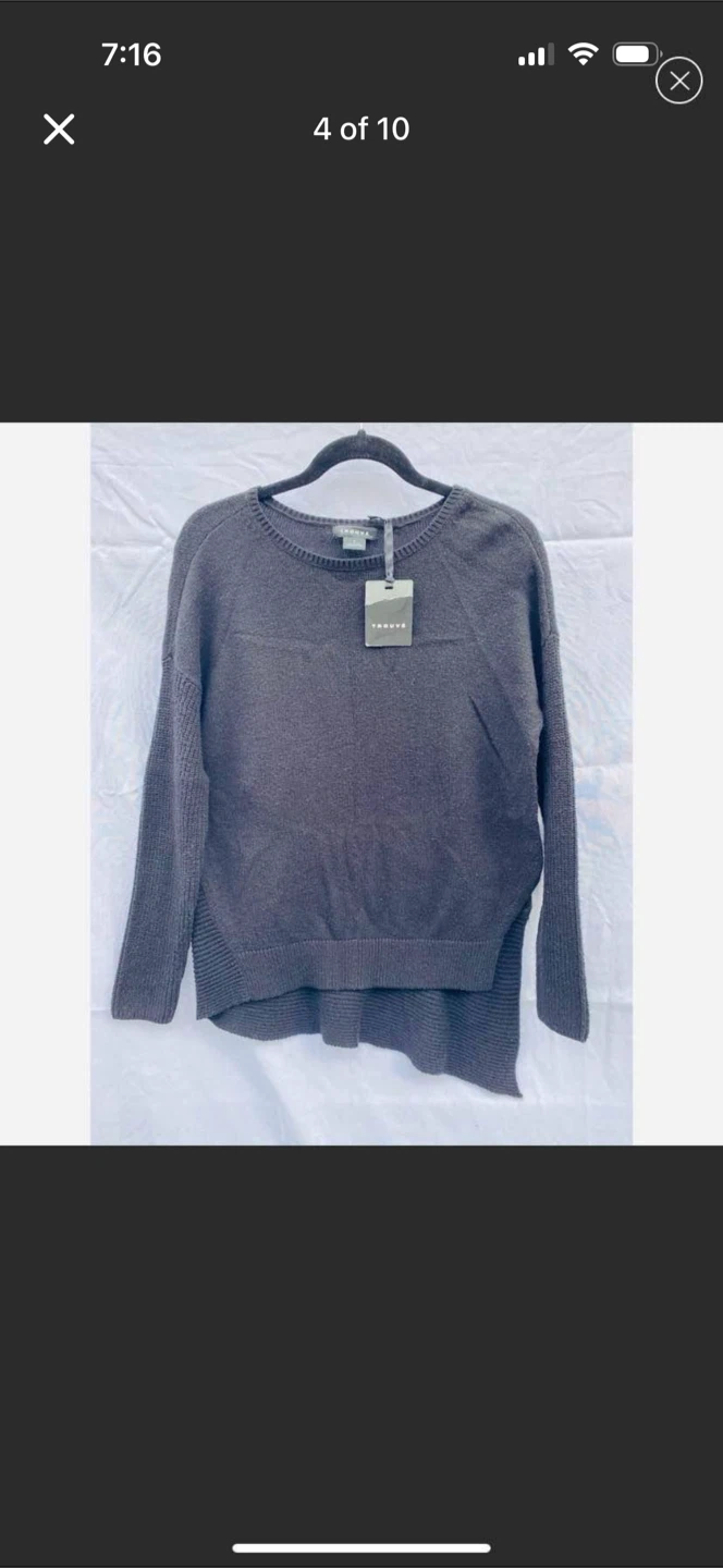 Trouve Asymmetrical Hem Black Sweater - photo 4
