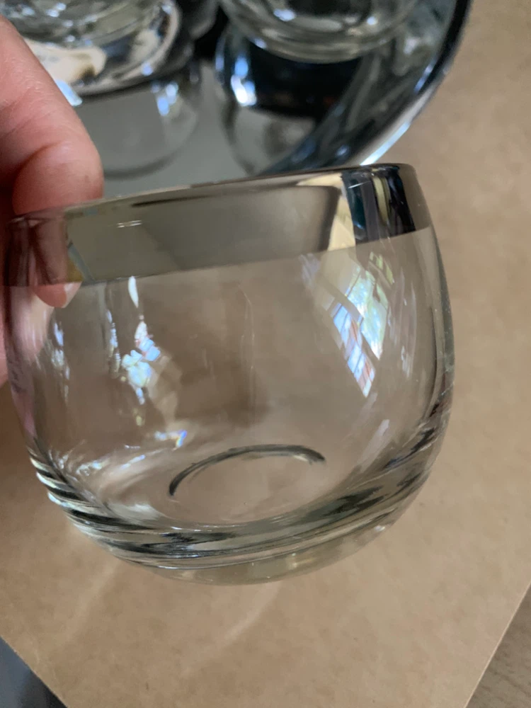 Vintage Glasses with Silver Rim-Japan