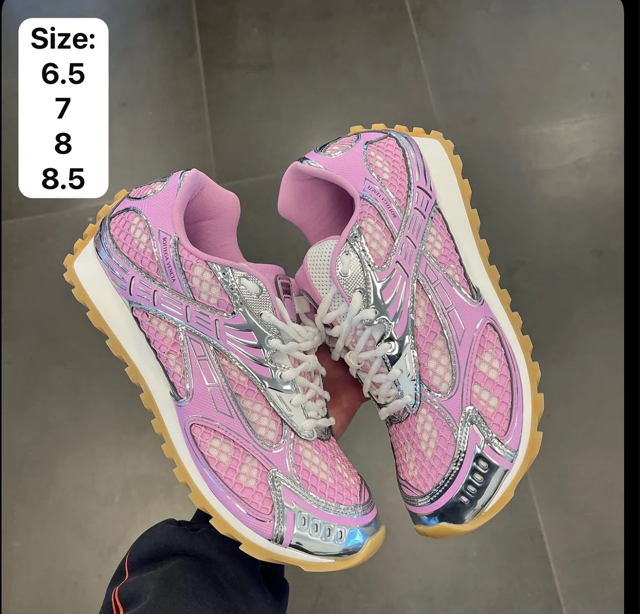 Bottega Veneta Pink Mesh Sneakers