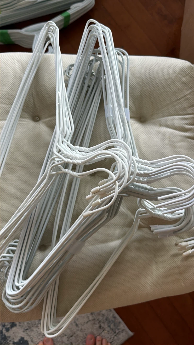 Assorted White Metal Clothes Hangers - Set of 10