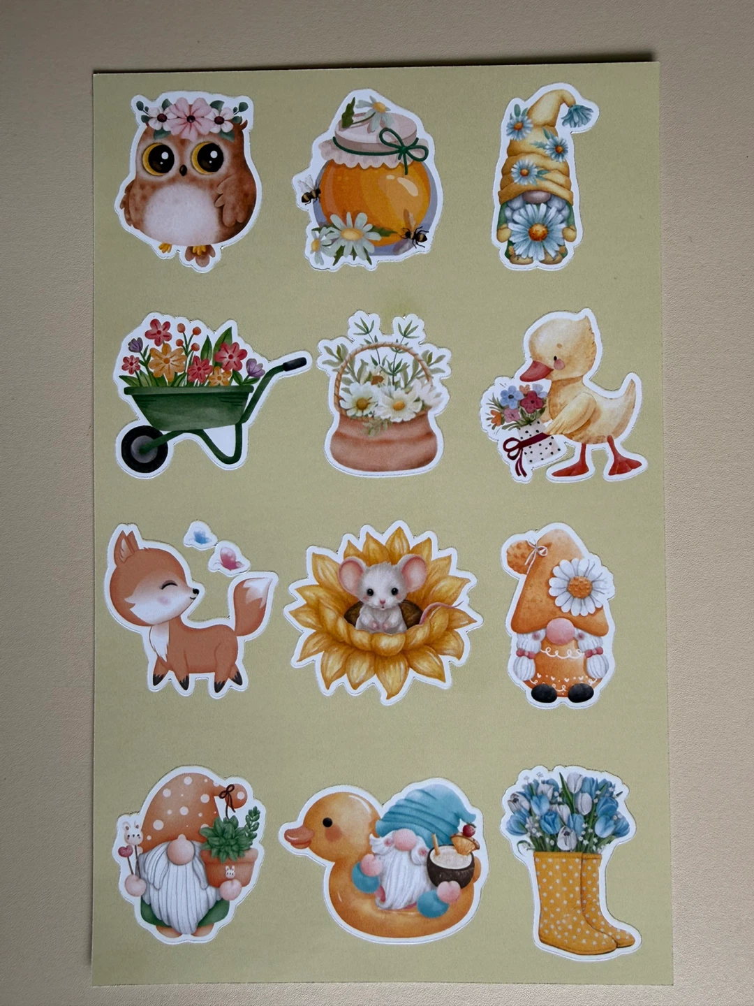 Springtime Character Sticker Sheet
