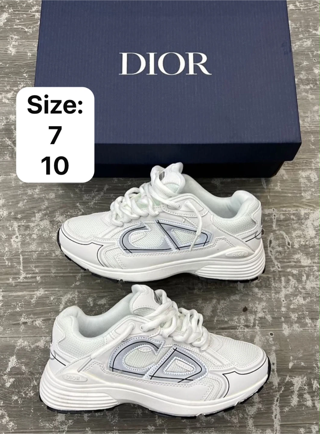Dior White CD Sneakers