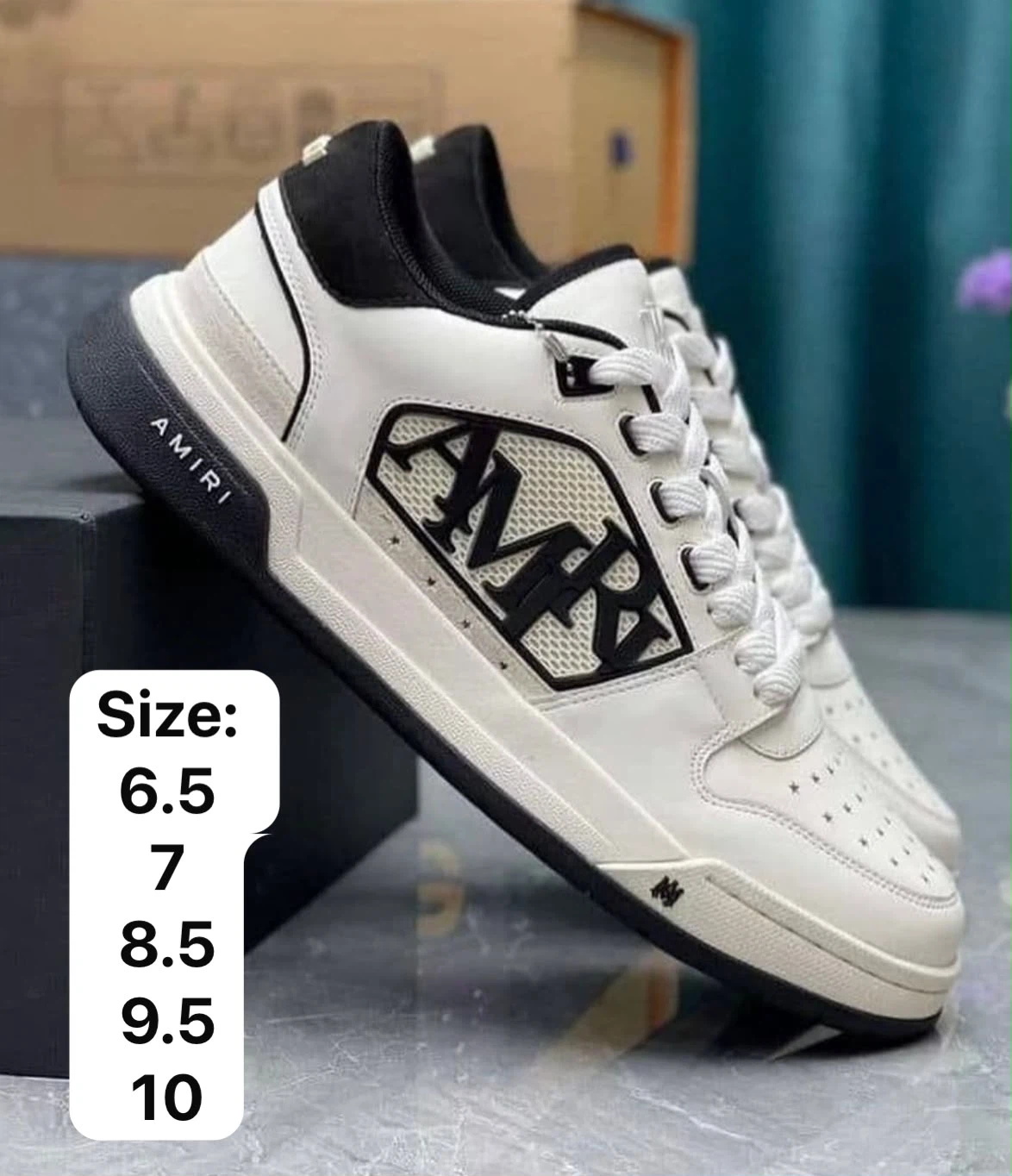 Amiri White & Black Low Top Sneakers