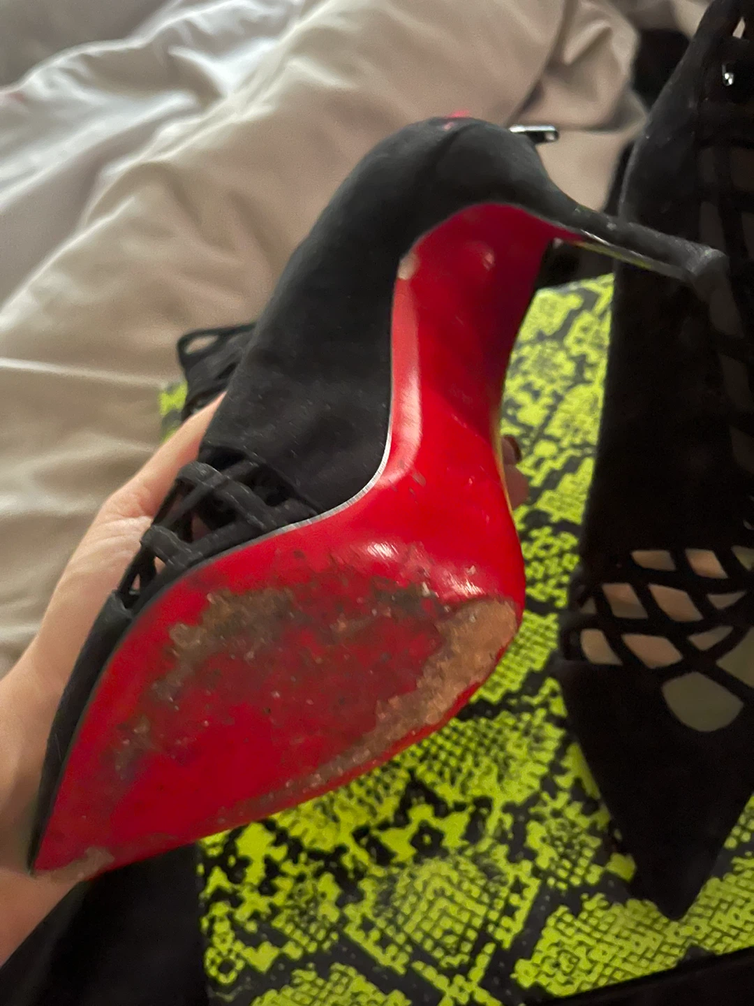 Christian Louboutin Black Suede Cage Heels - photo 3