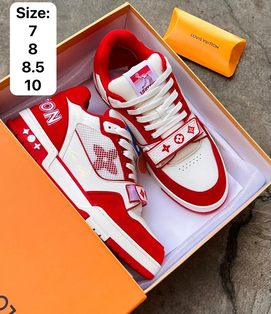 Louis Vuitton Red and White Sneakers