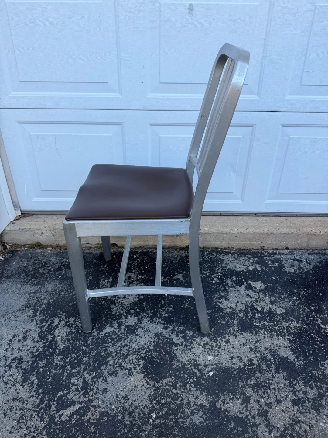 Emeco Aluminum Chair with Brown Seat - photo 3