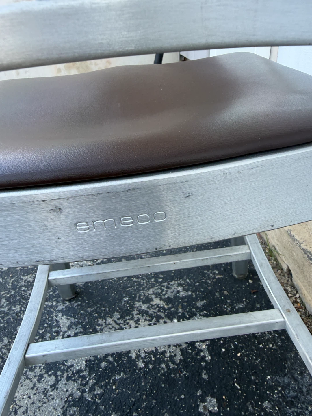 Emeco Aluminum Chair with Brown Seat - photo 4