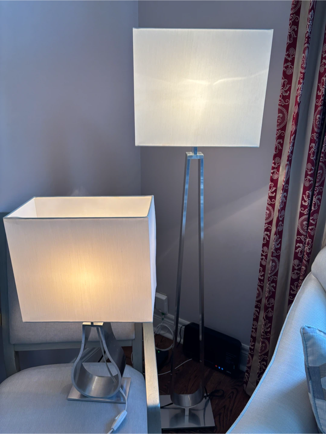 Modern Table Lamp and Floor Lamp Set