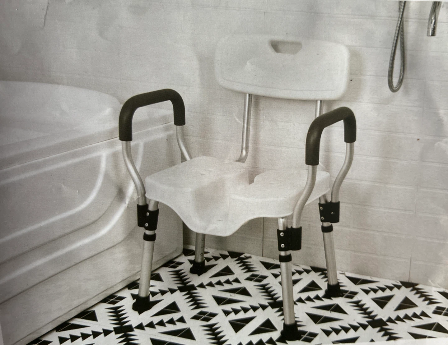 Sangohe Adjustable Shower Chair with Backrest - photo 3