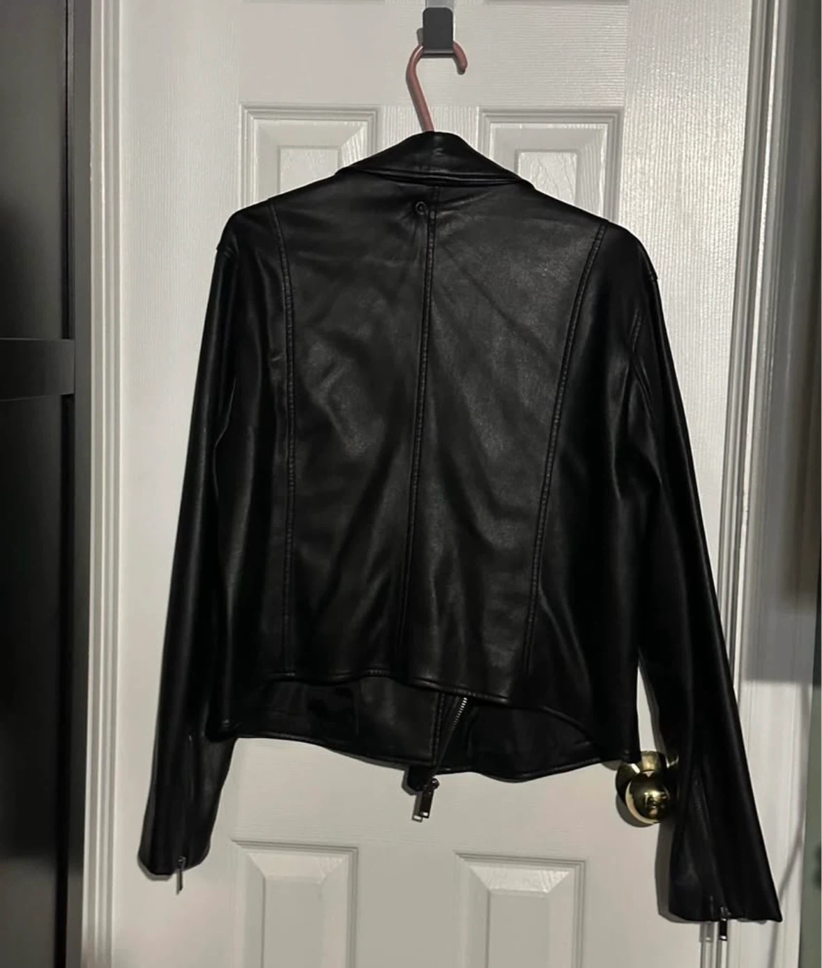 GAP Black Faux Leather Moto Jacket - photo 2