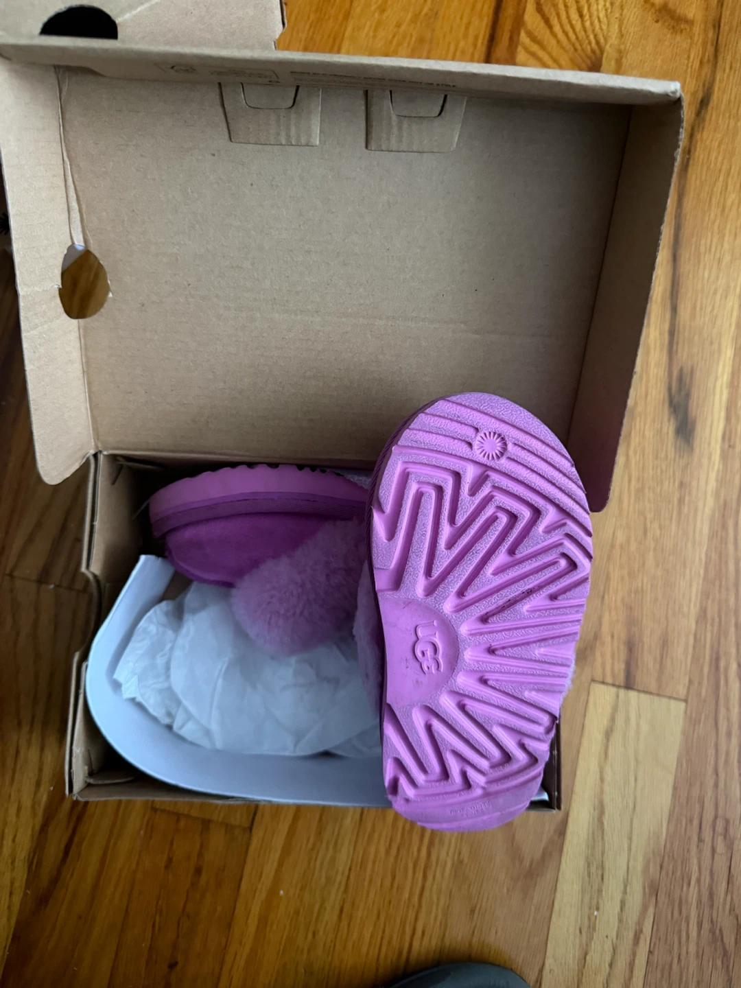 UGG Pink Fluffy Slides - Size 8 - photo 2
