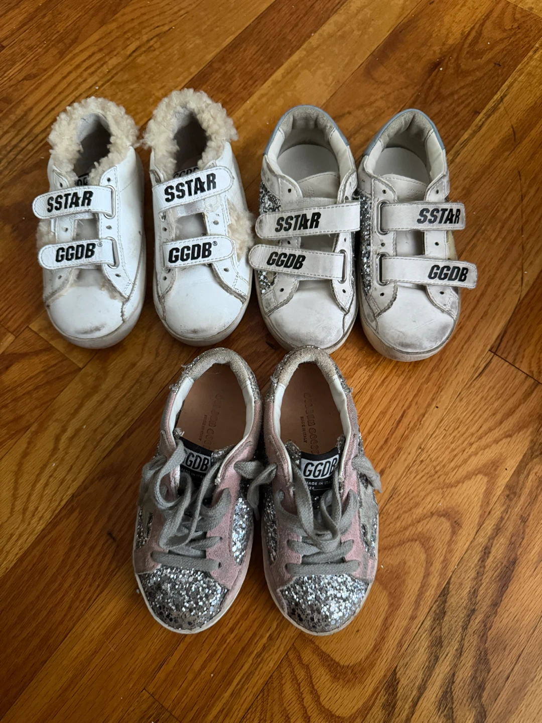 Golden Goose Kids Superstar Sneakers - White & Pink Glitter